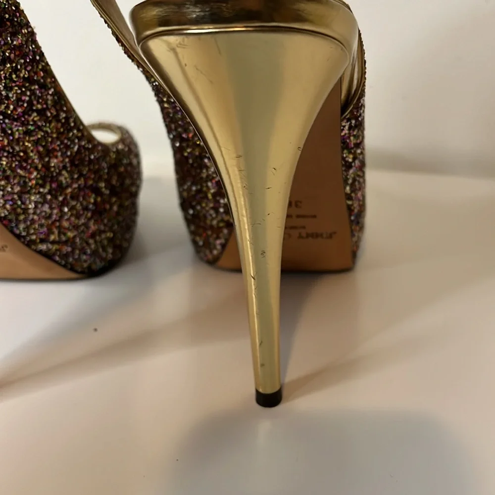 Jimmy Choo platform glitter stilettos‎ size 8.5